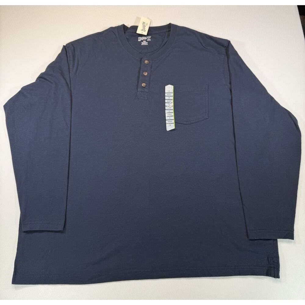 Duluth Trading Co Mens Long Sleeve Henley Shirt Navy Blue Big Tall Size 3XL NWT